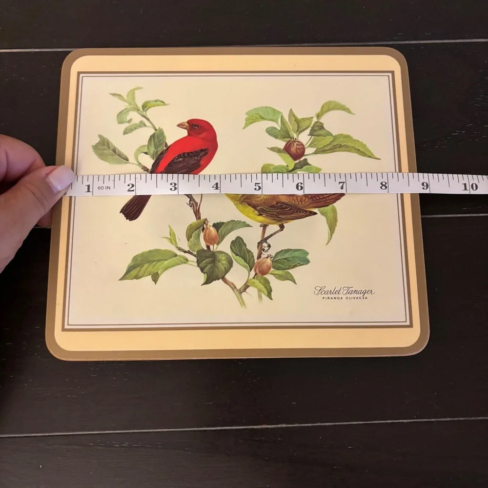 Pimpernel | Scarlet Tanager Bird | Cork Backed Placemat Trivet | England
